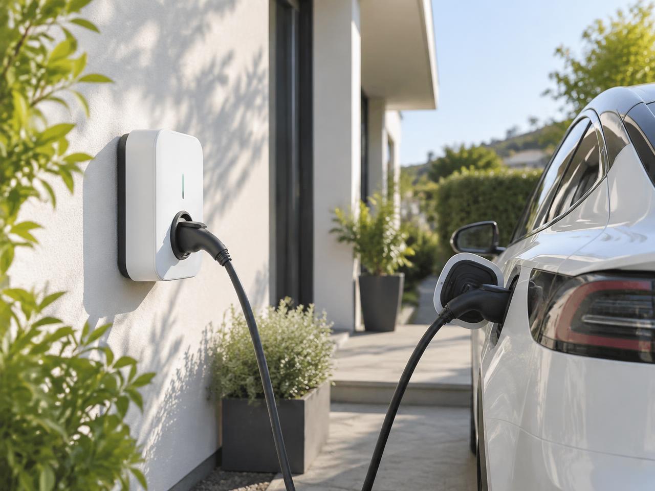 ECHARGE AC charger for an electric car installed at home