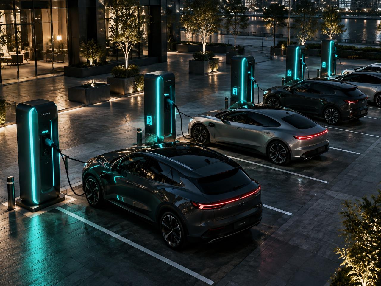 ECHARGE DC ultra-fast charger at a public site